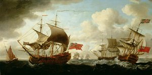 Lijnschip dat overstag gaat